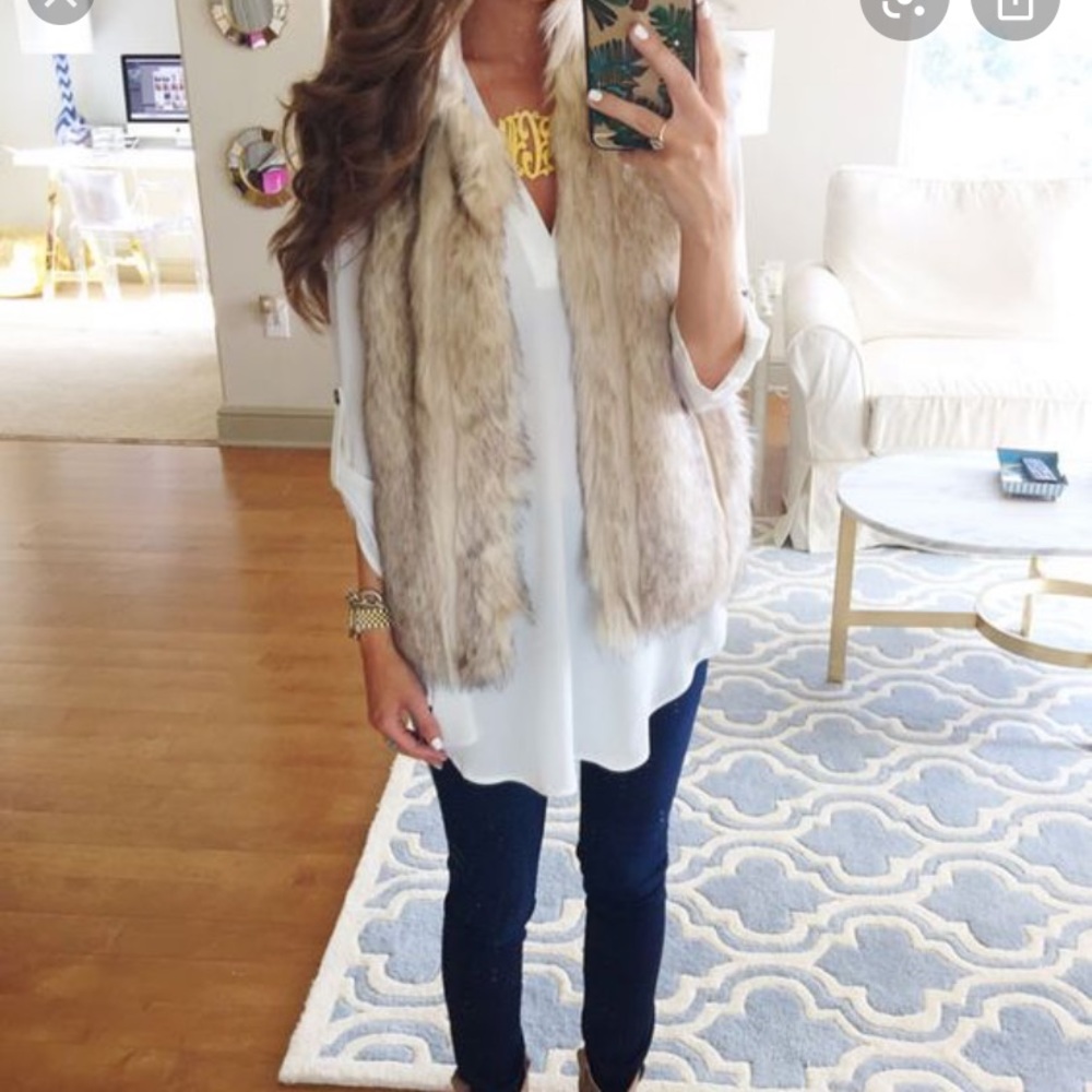 New! Topshop Faux Fur Vest